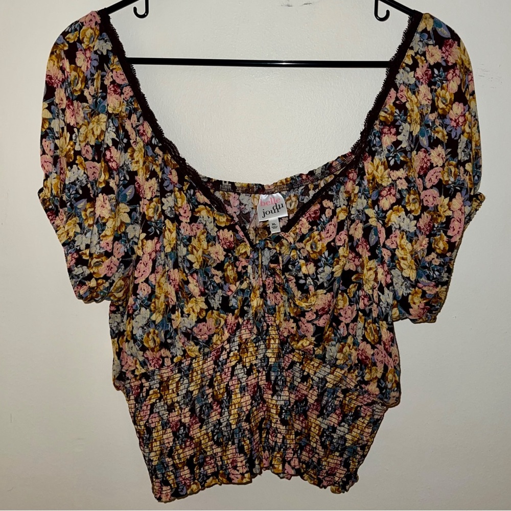 Spring/summer floral short sleeve top